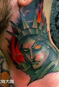 Neck Liberty Goddess Tattoo Model