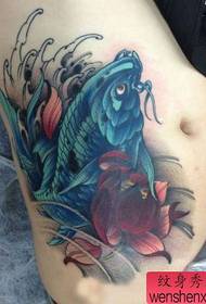 skaists vēders skaista krāsa kalmāra tetovējuma raksts