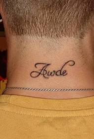 Modello di tatuaggio maschile collo nome lettera