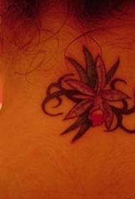 pescoço por favor humor floral tatuagem padrão