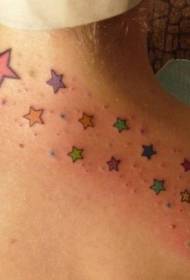 model de tatuaj stele cu gât feminin cu cinci vârfuri
