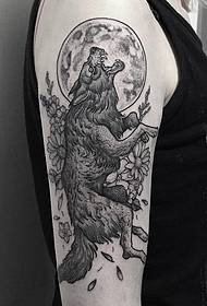 Голема рака, европски и американски волк цвет месечина шетам тетоважа шема