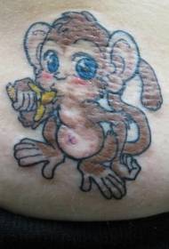 sladak crtani uzorak tetovaža malog majmuna