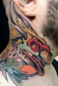 Tetovaža na vratu figura 9 grupna redakcija u stilu šarene tetovaže vrata djeluje slika