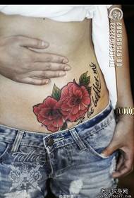 Femminile Abdomen Color Rose Tattoo Picture