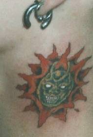 Modello del tatuaggio del piccolo diavolo del sole