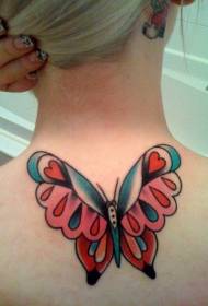 padrão de tatuagem tradicional borboleta pescoço
