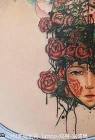 Red Rose Face Tattoo Muster