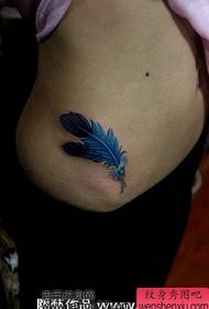 kev zoo nkauj plab xwb zoo nkauj Feather tattoo qauv