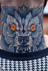 nek wolf tattoo patroon
