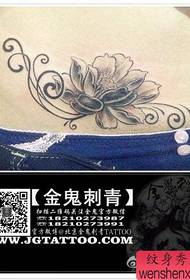 uzuri tumbo nzuri nyeusi kijivu lotus muundo wa tattoo