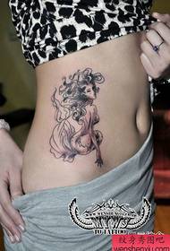 beleza barriga popular sereia tatuagem padrão