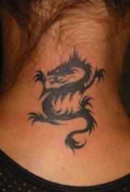 шия чорний китайський дракон татуювання візерунок