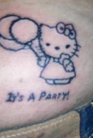 Teiknimynd Hello Kitty húðflúr mynstur