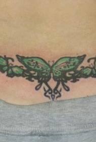 padrão de tatuagem de personalidade borboleta e videira