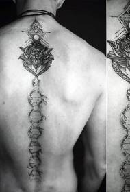 hát gerinc titokzatos DNS szimbólum tetoválás minta