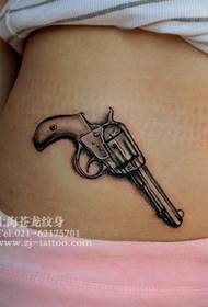 frumusețe burtă modă frumoasă model de tatuaj pistol