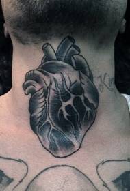 old school svart hjerte tatoveringsmønster