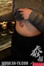 modello del tatuaggio della caramella del fumetto della pancia della donna