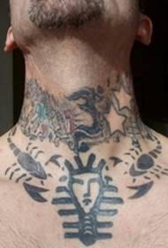 neck Black simple personality line tattoo tweezers tattoo small animal tattoo pattern