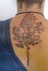 back tattoo ຕົ້ນໄມ້ສີ ດຳ ທີ່ແທ້ຈິງ