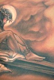 model de tatuaj abdominal: abdomen Isus încrucișat model de tatuaj