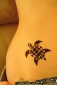 美女腹部可爱的小海龟纹身图案
