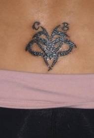 σταυρό σχήμα καρδιάς τατουάζ μοτίβο