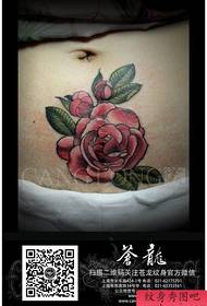 ragazze panza cicatrice coperta scola rosa mudellu di tatuaggi