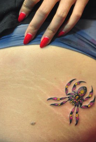 Modello di tatuaggio di ragno di colore dei fianchi delle ragazze