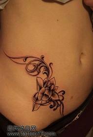 fashion sexy belly lotus tattoo pattern