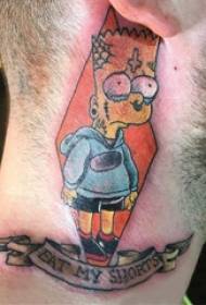 Pola Budak Simpson Tattoo Neck Inggris sareng Simpson Gambar Tato
