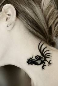 neck black tribal cock tattoo pattern