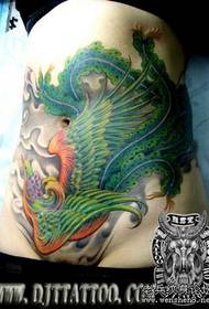 kyakkyawan launi mai launi na Phoenix tattoo