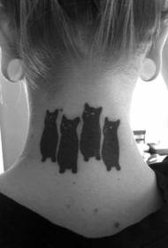 врат четири слатка дизајна тетоважа црне мачке