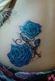 tatuaj abdomen albastru fermecător