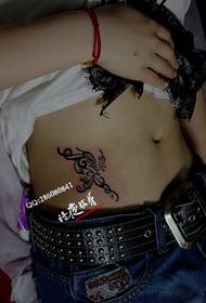 I-tattoo ye-Shanghai show isithombe sephunga elimnyama le-tattoo: i-belly totem butterfly tattoo