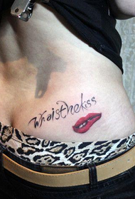 Schéinheet Hënneschten komplizéiert lipgedréckt Bréif Tattoo Muster