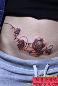kvinna mage taro blomma Teng tatuering mönster