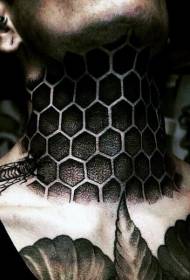 leher lucu pola tato sarang lebah hitam