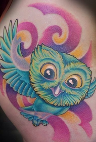 Seksualios grožio sėdmenys „Super Cute Owl“ tatuiruotė