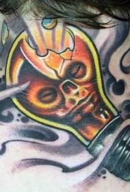 Modello di tatuaggio lampadina collo maschile colore