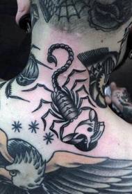 Hals old schoolskull und Skorpion schwarz Tattoo Muster