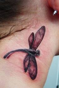 pattern ng leeg madilim na dragonfly tattoo
