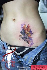 Beautiful belly of a beautiful little angel tattoo pattern