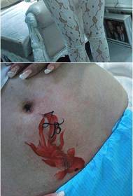 beleca ventro malgranda tatuo de orfiŝo