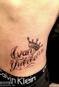 abdomena krono letero tatuado ŝablono