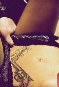 small fresh abdomen pistol tattoo works