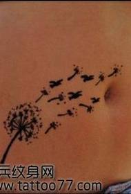 pola tattoo beuteung geulis dandelion tato