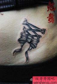 girls belly fashion fashion bow Tattoo pattern